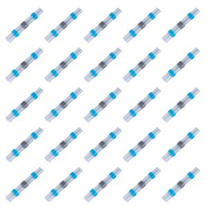 Heat Shrink Insulated Waterproof Solder Butt Connectors (16-14 AWG) Blue 25-Pack